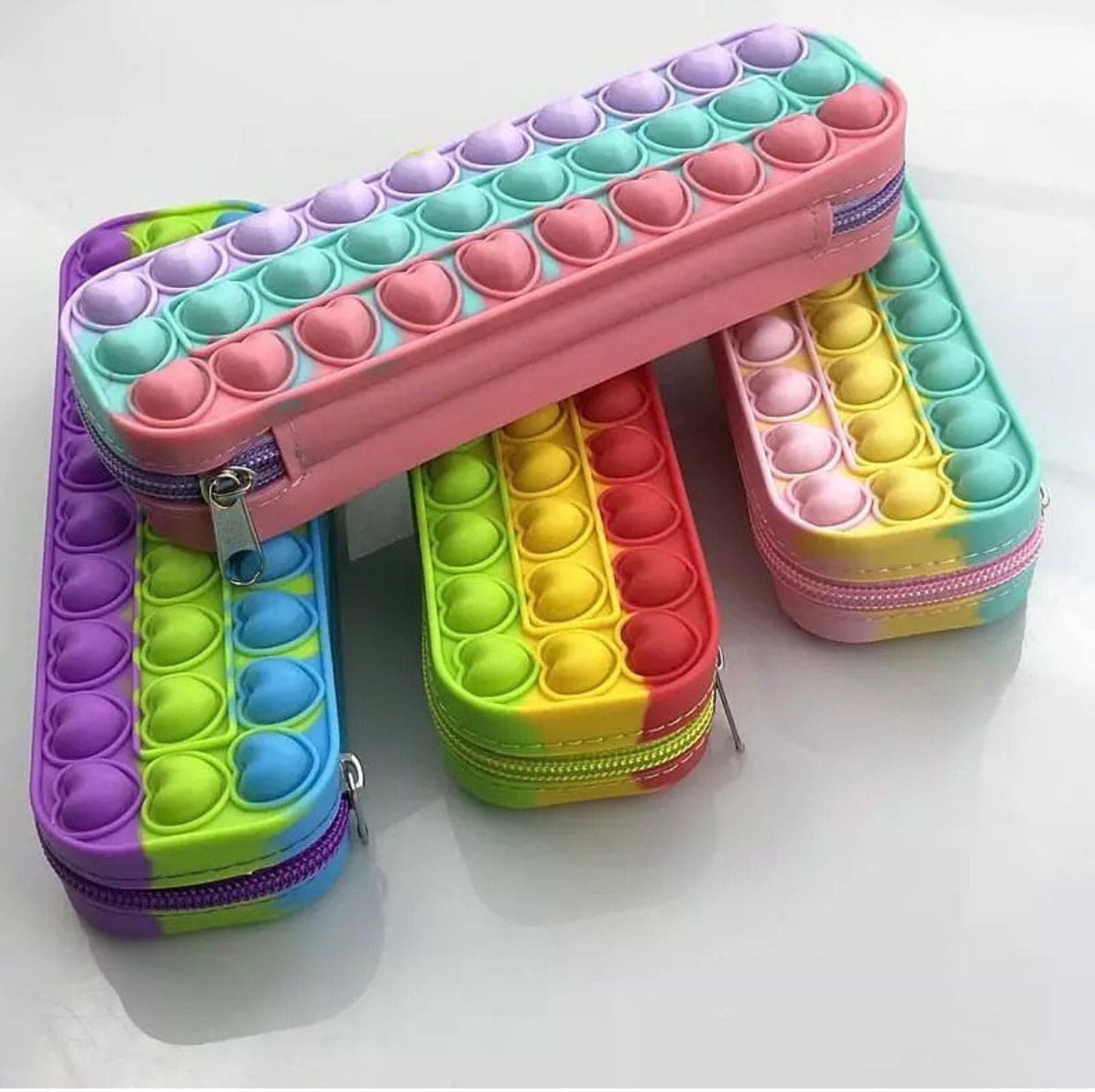 Pencil Case, Heart Pop Fidget Toy Pencil Pouch, Children Stress Relief Squishy Toy, Popit Bubble Toy Stationary Pencil Case Pencil Case, Heart Pop Fidget Toy Pencil Pouch, Children Stress Relief Squishy Toy, Popit Bubble Toy Stationary Pencil Case